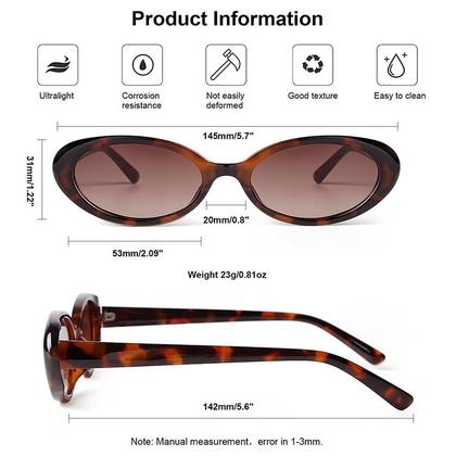 Imagem de Óculos de Sol Laurinny Retro Oval Tortoise Shell para Mulheres