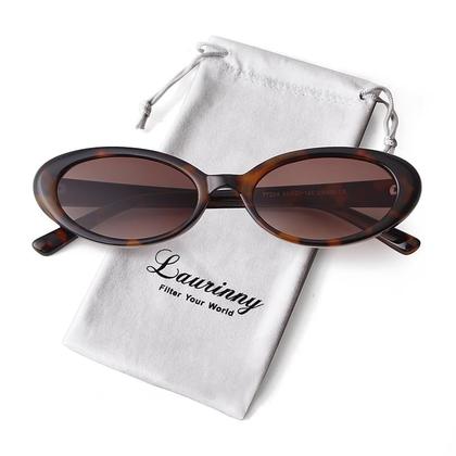 Imagem de Óculos de Sol Laurinny Retro Oval Tortoise Shell para Mulheres