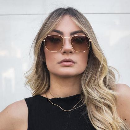 Imagem de Óculos De Sol Masculino Feminino Hexagonal Lupana Uv400