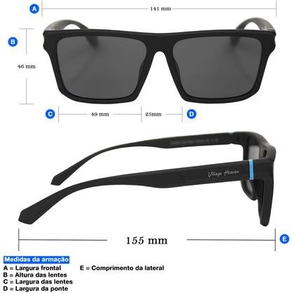 Imagem de Óculos de Sol Masculino Polarizado Quadrado Resistente TR90 Linha Premium PR