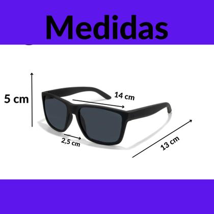 Imagem de Óculos De Sol Masculino Quadrado Com Proteção UV400 Envio Imediato Acompanha Case