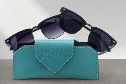 Imagem de Óculos de Sol PLC Casual Quadrado estilo Club Master UV400 + Case Couro ECO