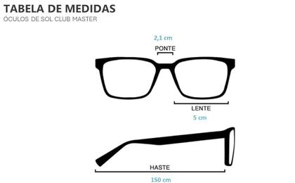 Imagem de Óculos de Sol PLC Casual Quadrado estilo Club Master UV400 + Case Couro ECO