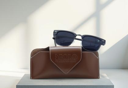 Imagem de Óculos de Sol PLC Casual Quadrado estilo Club Master UV400 + Case Couro ECO