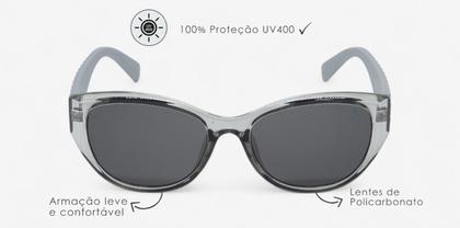 Imagem de Óculos de Sol PLC com design Clássico Gateado com Proteção UV400  Kit contém  Case Couro ECO