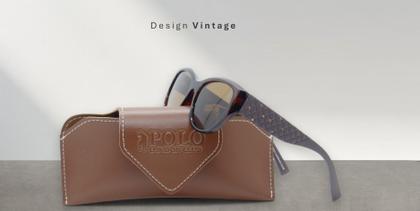 Imagem de Óculos de Sol PLC com design Clássico Gateado com Proteção UV400  Kit contém  Case Couro ECO