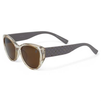 Imagem de Óculos de Sol PLC com design Clássico Gateado com Proteção UV400  Kit contém  Case Couro ECO