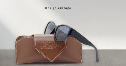 Imagem de Óculos de Sol PLC com design Clássico Gateado com Proteção UV400  Kit contém  Case Couro ECO