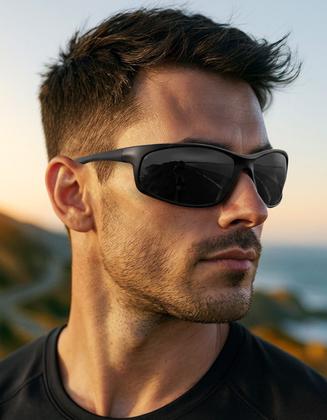 Imagem de Óculos De Sol Polarizado Masculino Pesca Esportivo Ciclismo Bike Uv400 Lente Preto S0