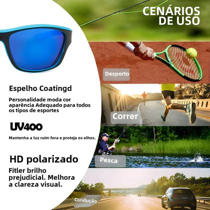 Imagem de Óculos de Sol Polarizados Masculinos NEWBOLER UV400 - Pesca, Condução e Caminhadas