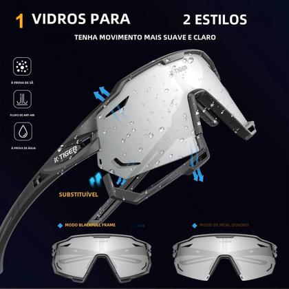 Imagem de Óculos de Sol Polarizados UV400 X-Tiger para Ciclismo Masculino