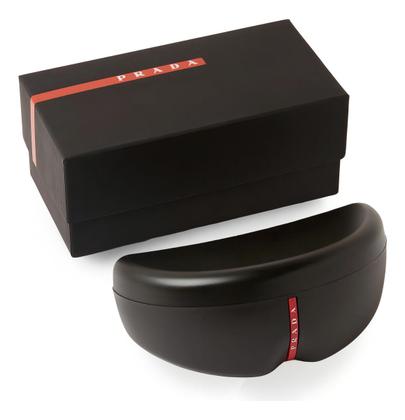 Imagem de Óculos De Sol Prada Linea Rossa Ps 51ys 1bo06a 61 Armação Preto Fosco Haste Preto Fosco Lente Azul-escuro Desenho Padrão