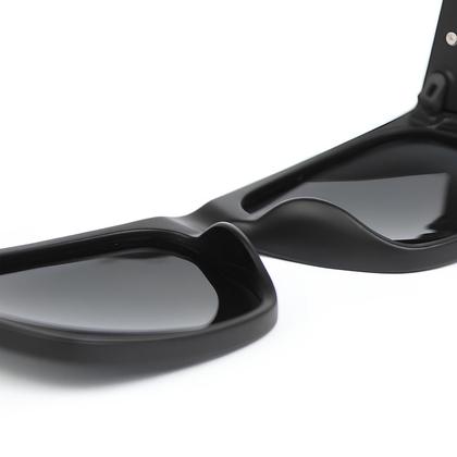 Imagem de Óculos de Sol Preto Masculino Esportivo Polarizado Quadrado + Case