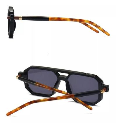 Imagem de Óculos De Sol Quadrado Masculino Proteção Uv 400 Acessório armação solar filtro lente beans masculina ban homem moda ray escura