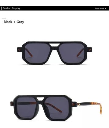 Imagem de Óculos De Sol Quadrado Masculino Proteção Uv 400 Acessório armação solar filtro lente beans masculina ban homem moda ray escura