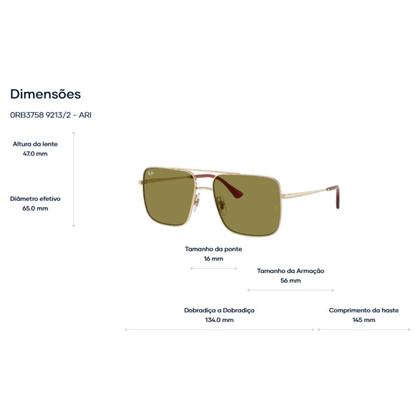Imagem de Óculos de Sol Ray-Ban 0RB3758 Ari  Metal lente Grande Colorida
