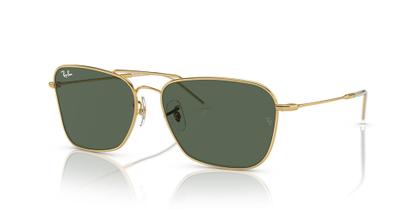 Imagem de Óculos de Sol Ray Ban Caravan Reverse RBR0102S 001 VR 58 Ouro Lente Verde Escuro Original
