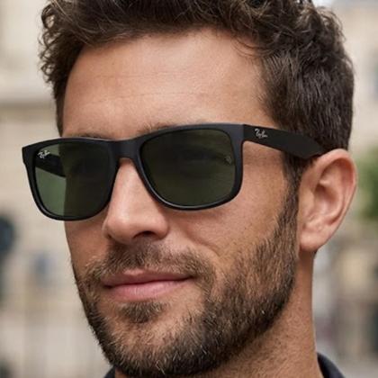 Imagem de Óculos De Sol Ray Ban Justin Classic Preto Fosco RB4165L Tamanho 55