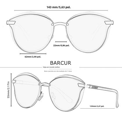 Imagem de Óculos de Sol Redondos Polarizados Femininos com Proteção UV - Estilo Cat Eye