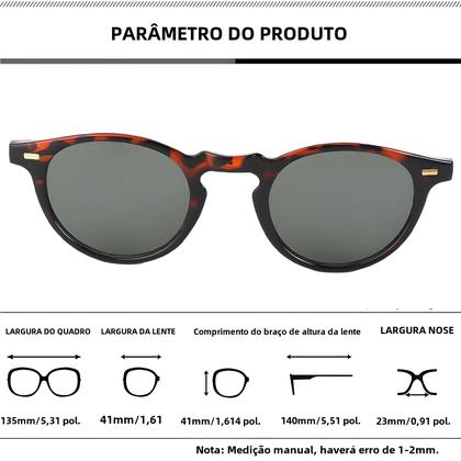 Imagem de Óculos de Sol Redondos Retrô Unissex com Proteção UV400