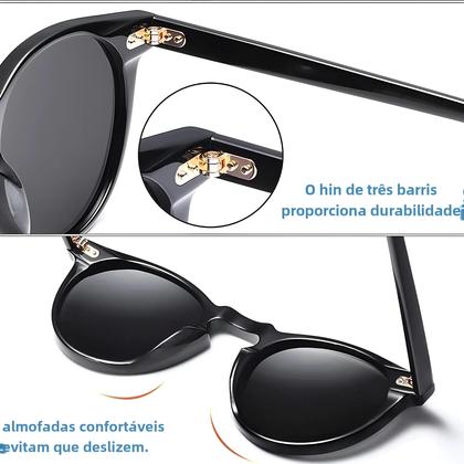 Imagem de Óculos de Sol Redondos Retrô Unissex com Proteção UV400