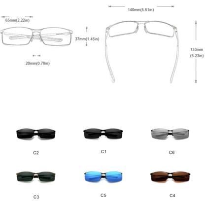 Imagem de Óculos de Sol Retangular Masculino com Proteção Uv400 Polarizados