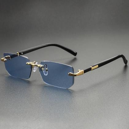 Imagem de Óculos De Sol Retangulares Sem Armação Unissex Com Proteção UV400 Estilo Vintage Y2K