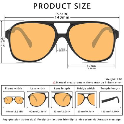 Imagem de Óculos de Sol YDAOWKN Retro Aviador - Vintage anos 70 - Unissex