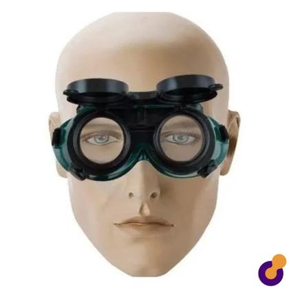Imagem de Óculos de Solda Articulável com Lente Dupla Máscara Emborrachado 2 Funções Western