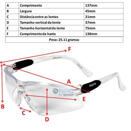 Imagem de Oculos Epi Proteçao Ca Equipamento Segurança Trabalho Hospitalar Danny Antirrisco Antiembaçante UV