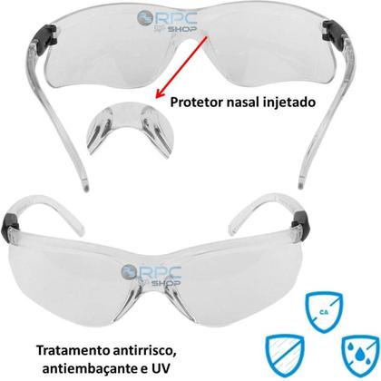 Imagem de Oculos Epi Proteçao Ca Equipamento Segurança Trabalho Hospitalar Danny Antirrisco Antiembaçante UV