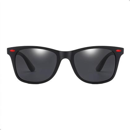 Imagem de Oculos Escuro De Sol Polarizado Quadrado Masculino Preto Vermelho Uv 400nm Vintage Retro S1