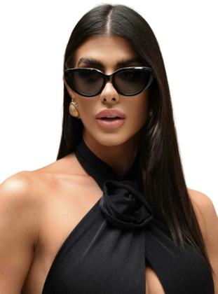 Imagem de Óculos Feminino De Sol Gatinho Vivi UVA E UVB Com Case Antiqueda