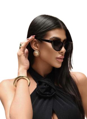 Imagem de Óculos Feminino De Sol Gatinho Vivi UVA E UVB Com Case Antiqueda