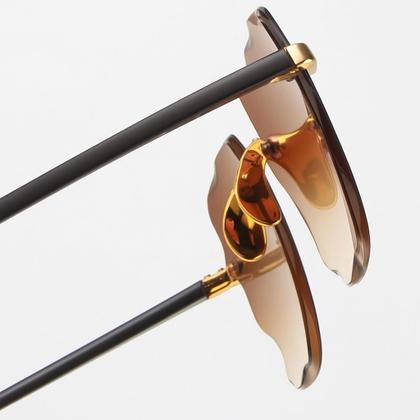 Imagem de Óculos Feminino Square De Sol Quadrado Dourado S/aro Degradê ORIGINAL - OMG