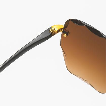 Imagem de Óculos Feminino Square De Sol Quadrado Dourado S/aro Degradê ORIGINAL - OMG