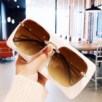 Imagem de Óculos Feminino Square De Sol Quadrado Dourado S/aro Degradê ORIGINAL - OMG