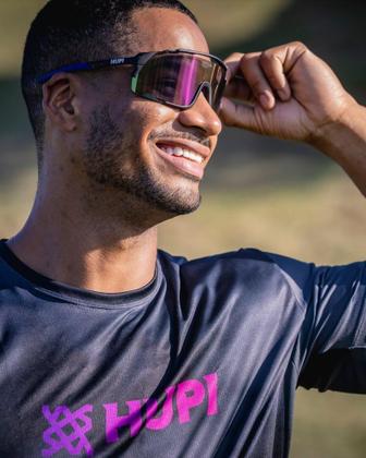 Imagem de Óculos HUPI Eagle Preto - Lente Roxo Espelhado