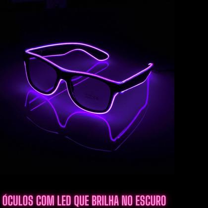 Imagem de Óculos Led Neon Festa Balada Cosplay Rave Casamento Cor Roxo