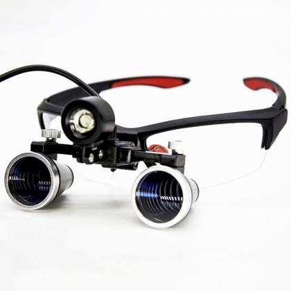 Imagem de Óculos Lupa Cirúrgica Com Led para Médico Cirurgião Odontologo Preto GT639-B - Lorben