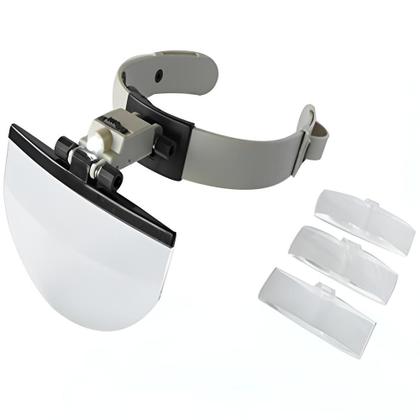 Imagem de Oculos lupa de caba maos livre multiuso estetica lash design reparo joias relogio ouvires luz led profissional