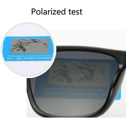 Imagem de Óculos Masculino De Sol Polarizado Preto Quadrado Moderno De Luxo Com Proteção UV400