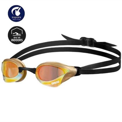 Imagem de Óculos Natação Arena Cobra Core Swipe Mirror Amarelo Dourado