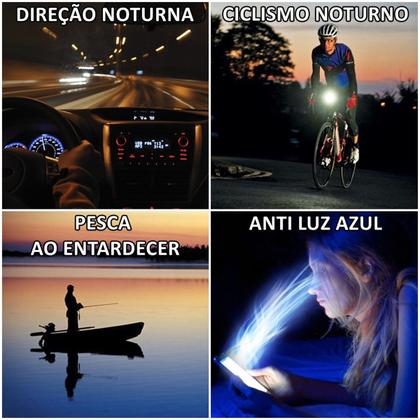 Imagem de Óculos Para Dirigir à Noite Ciclismo Anti Luz Azul Pesca Esportivo Ameniza Faróis Contrários Facilita a Condução Noturna