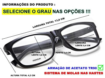 Imagem de Óculos Para Perto Leitura Quadrado Grande Masculino Feminino Presbiopia Pronto