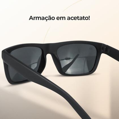 Imagem de Oculos Preto Verão Proteção UV Masculino Emborrachado Praia presente esportivo Lente preta estiloso qualidade premium