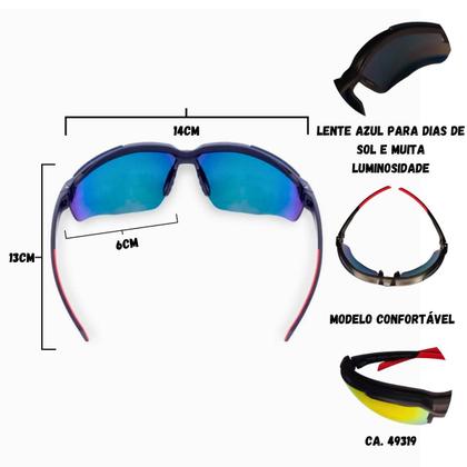 Imagem de Óculos Proteção Ciclismo Epi Vermelho Espelhado Kalipso Ca 49319
