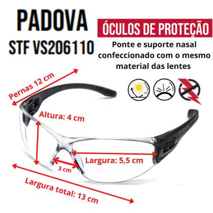 Imagem de Oculos Protecao Epi Ca Segurança Uv Anti Risco Transparente Dielétrico Incolor Obra Trabalho Fabrica
