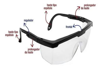 Imagem de Oculos Proteção Epi Segurança Ajustavel 20 Pçs