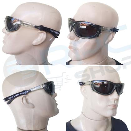 Imagem de Oculos protecao epi segurança Anti Embaçante Ca Anti Risco Trabalho Obra Incolor Escuro Uv Elastico